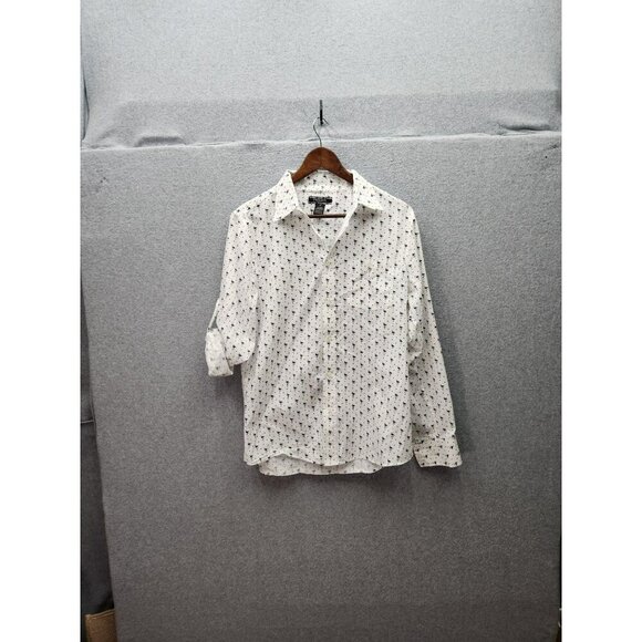Courage Clothing Co. Mens White Long Sleeve Flamingo Print Shirt Size M Cotton/P - Picture 1 of 3